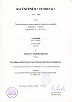 Certification of autorization - Petr Kareš